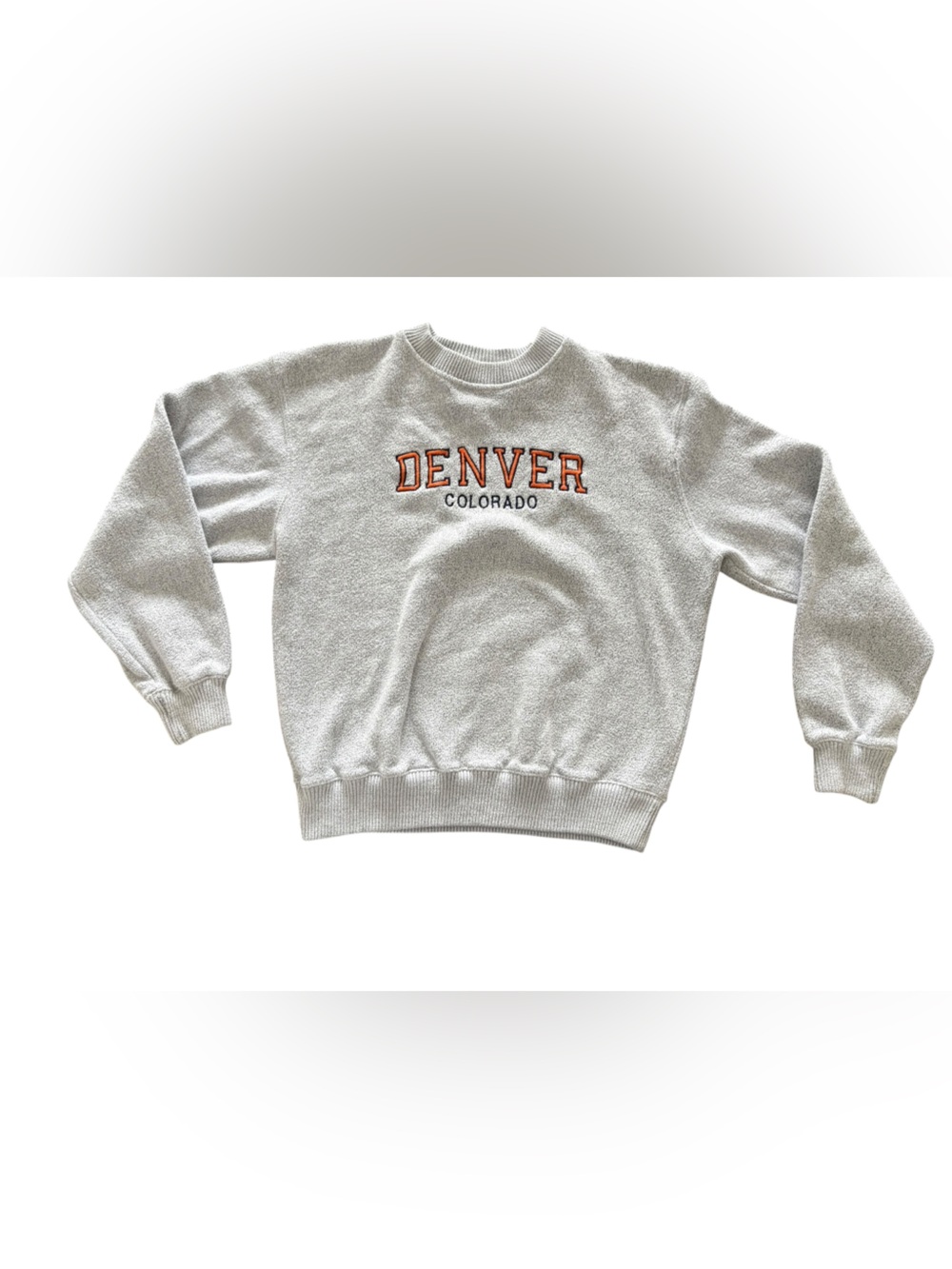 Denver Colorado Embroidered Crewneck Sweatshirt - Light Gray